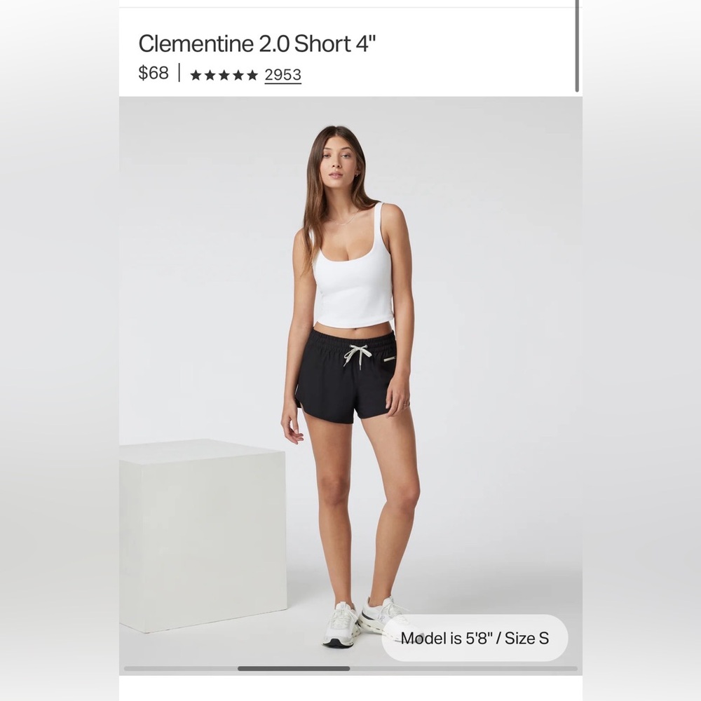 Vuori Black Athletic Drawcord Shorts with Contrasting Tie - Picture 2 of 8